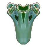 1970s Exquisite "Fazzoletto" Murano Glass Vase by Dogi. Made in Italy