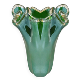 1970s Exquisite "Fazzoletto" Murano Glass Vase by Dogi. Made in Italy