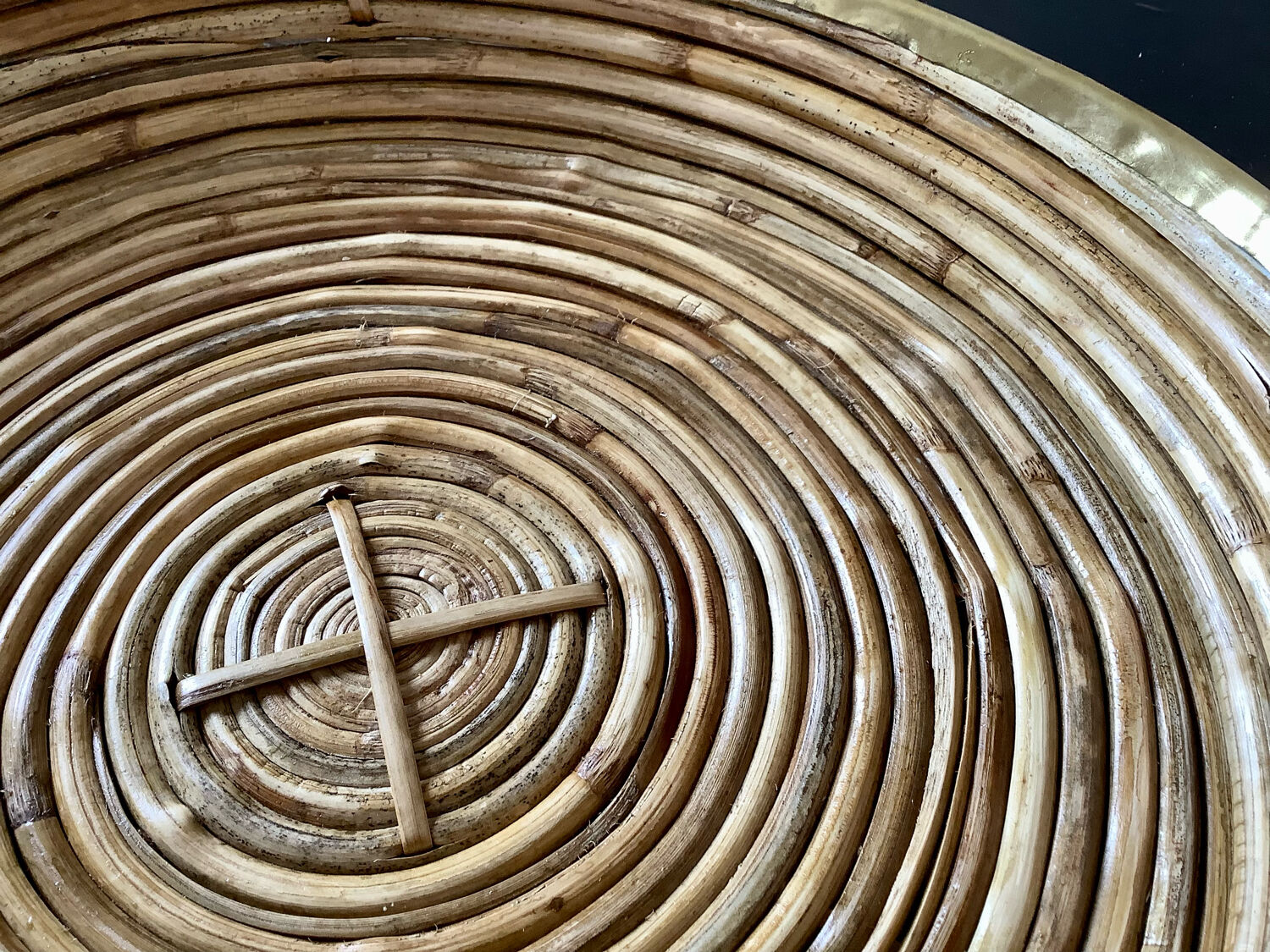 Bamboo and brass dish