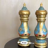 Salière et poivrière vintage italienne – Bois peint à la main