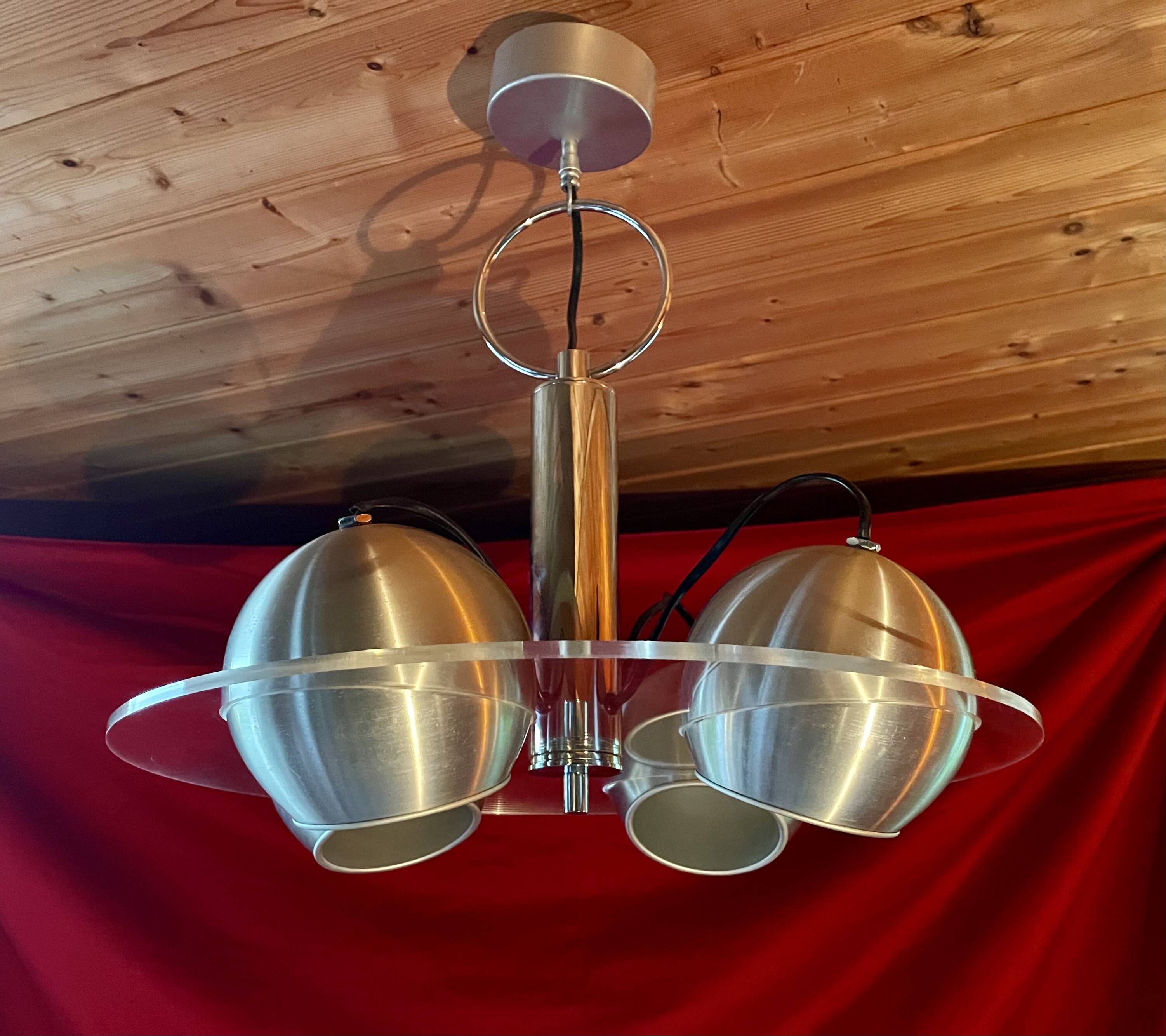 Lustre "RAAK", Plexiglas et Aluminium, Space Age, Année 70