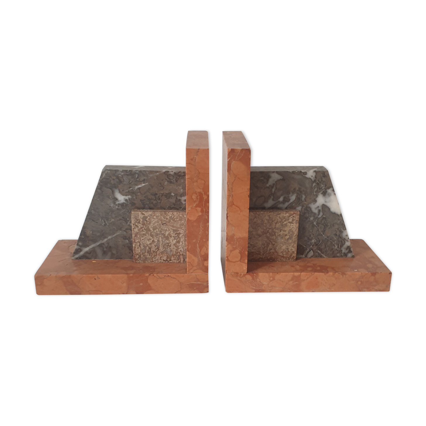 Modernist marble bookends