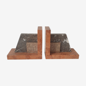 Modernist marble bookends