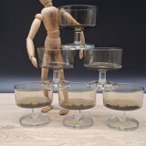 Set of 6 Cavalier Sweden Luminarc smoked champagne glasses