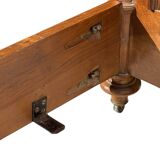 Louis XVI style walnut bed and bedside table