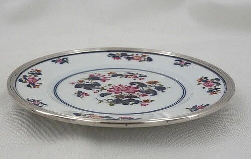Puiforcat Raynaud, dessert plate model Chen Yang, silver rim.