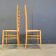Set of 6 beech wood Italian ladder back chairs, 1970s