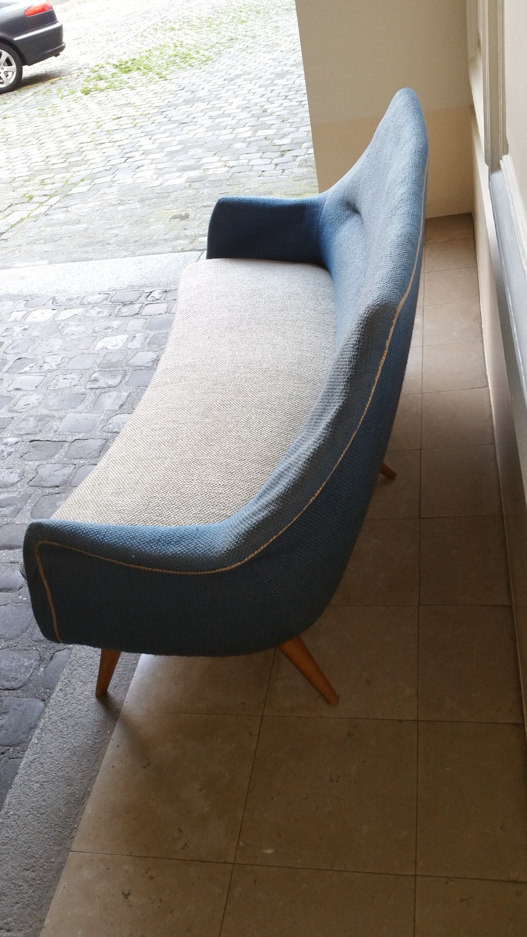 Sofa Sofa Arc curved EGG Scandinavian years 50-60