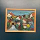 Original Swedish Oil on Panel – "Village Scene (Thick Impasto)" – Signed – Vintage and Framed
