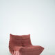 Ensemble de chaise et pouf Togo en velours côtelé framboise
