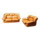 Mid century Italian leather sofa set by Ercole Biella for Grappeggia, 1970s
