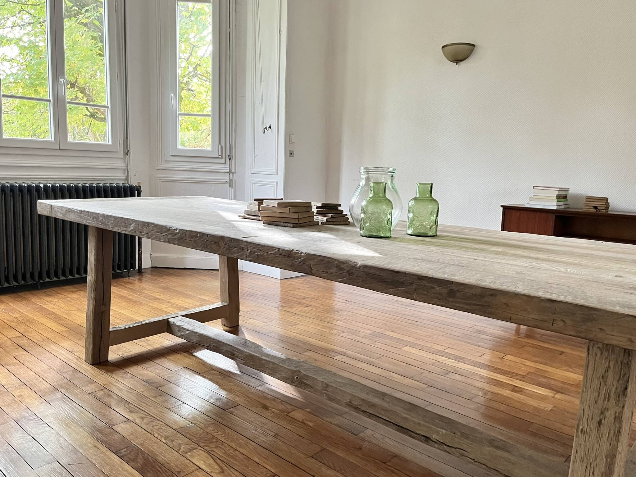 Ancienne Table de Ferme Founder en Chêne Massif 225 cm de long