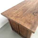 Solid oak trade counter, six drawers, France, circa 1920.