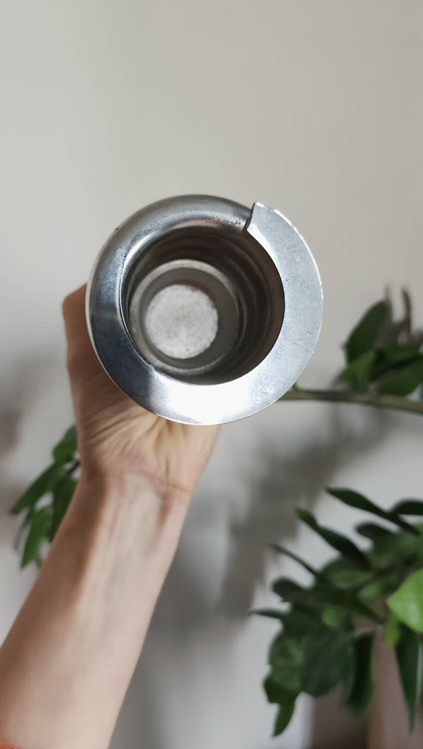 Steel "spring" pen holder pot – 1970s design