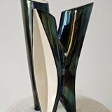 Sculptural tripod vase Verceram – Iridescent glazed ceramic – 1950s–60s