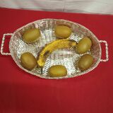 Large silver metal basket signed Christian Dior