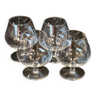 4 Verres A Cognac En Cristal De St Saint Louis Estampillés