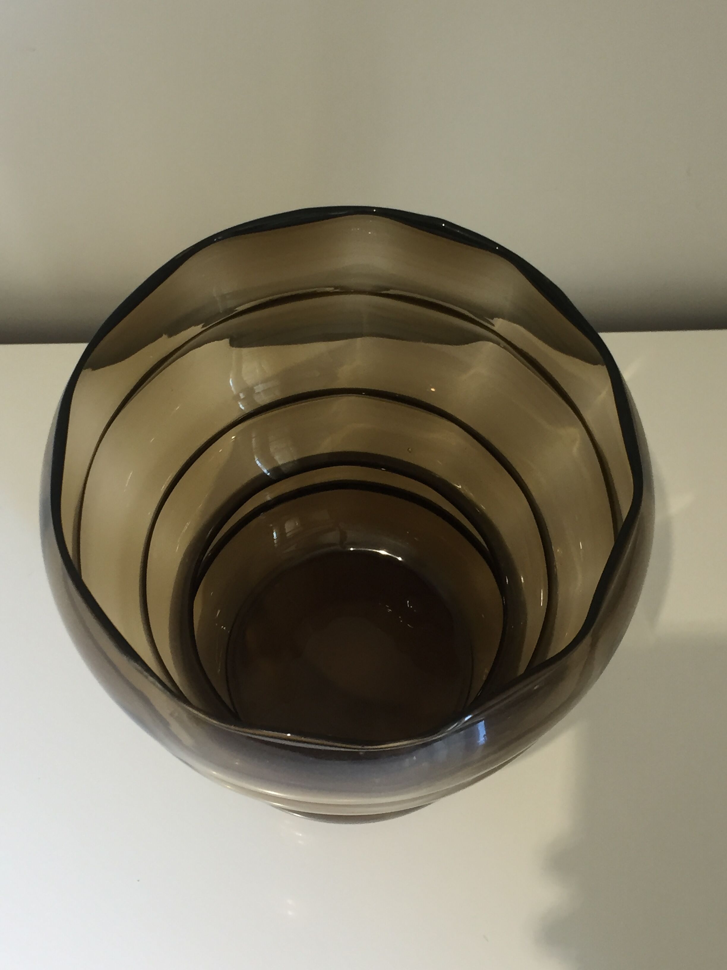 Verextrafort vase in smoked glass, Belgium 1970s