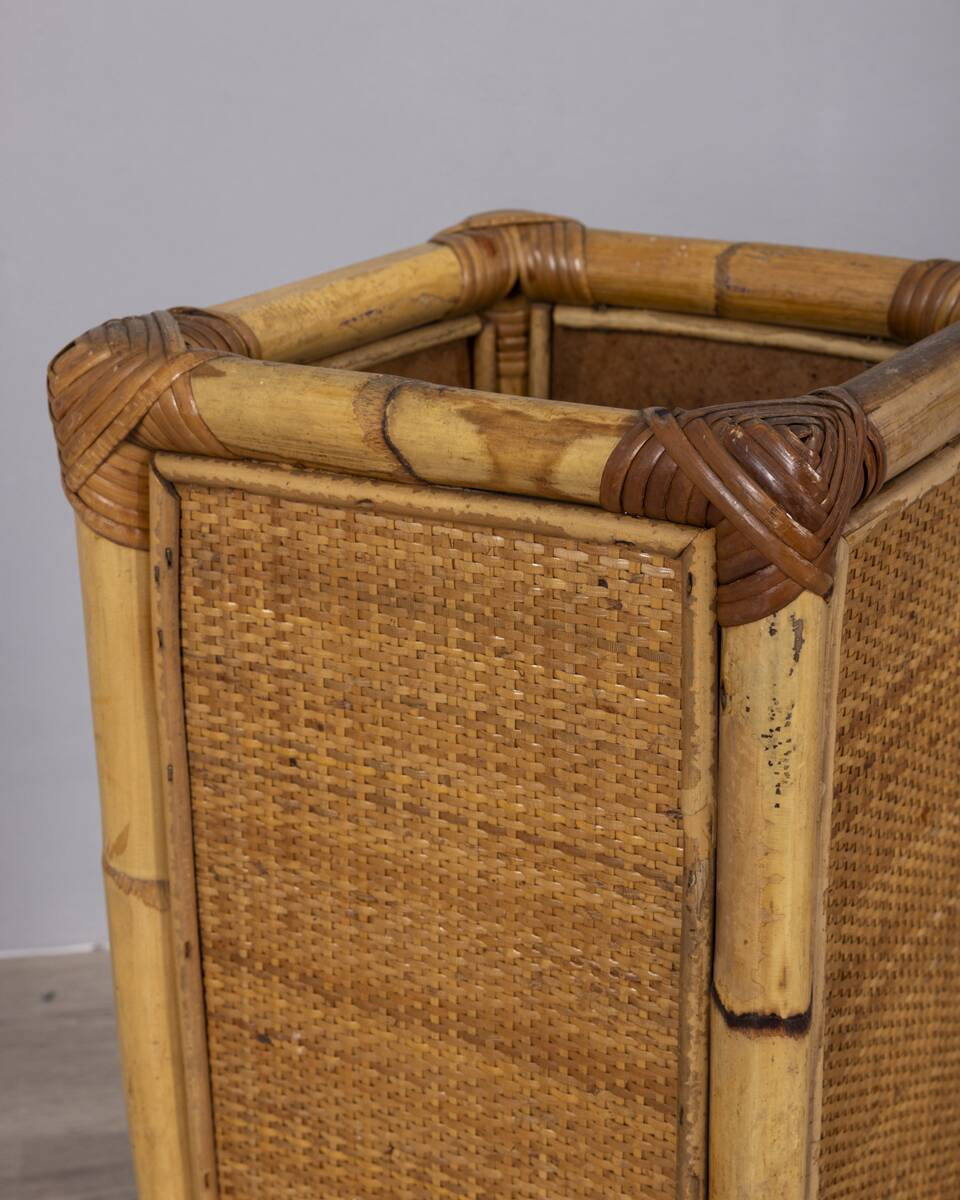 Vintage 1960s Italian design bamboo umbrella stand