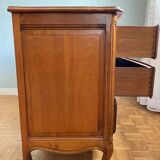 Commode 3 tiroirs en merisier blond de style Louis XV