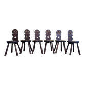 Set of 6 "Escabelles" mountain chairs