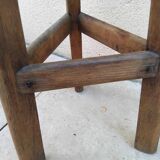 Tabouret bar brutaliste tripode vintage