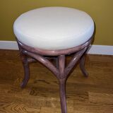 Maugrion chair and stool set in wood and rattan