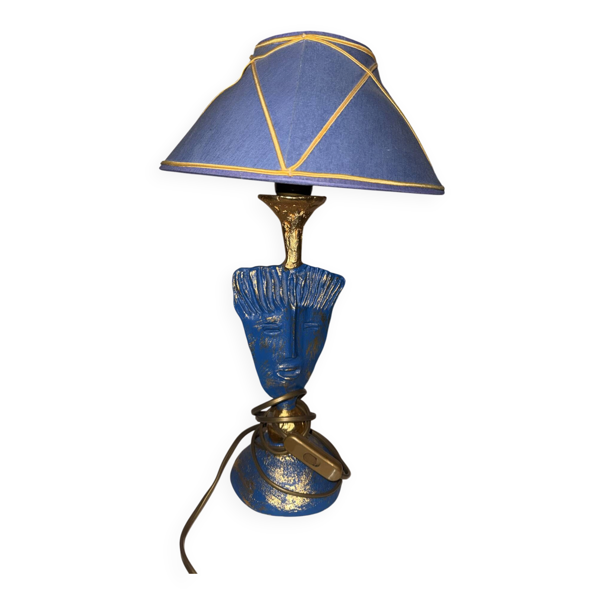 Pair of Lamps Pierre Cazenove - Anthropomorphic Mask Sculpture Bron