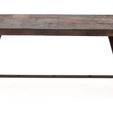 Brutalist coffee table by Adnet
