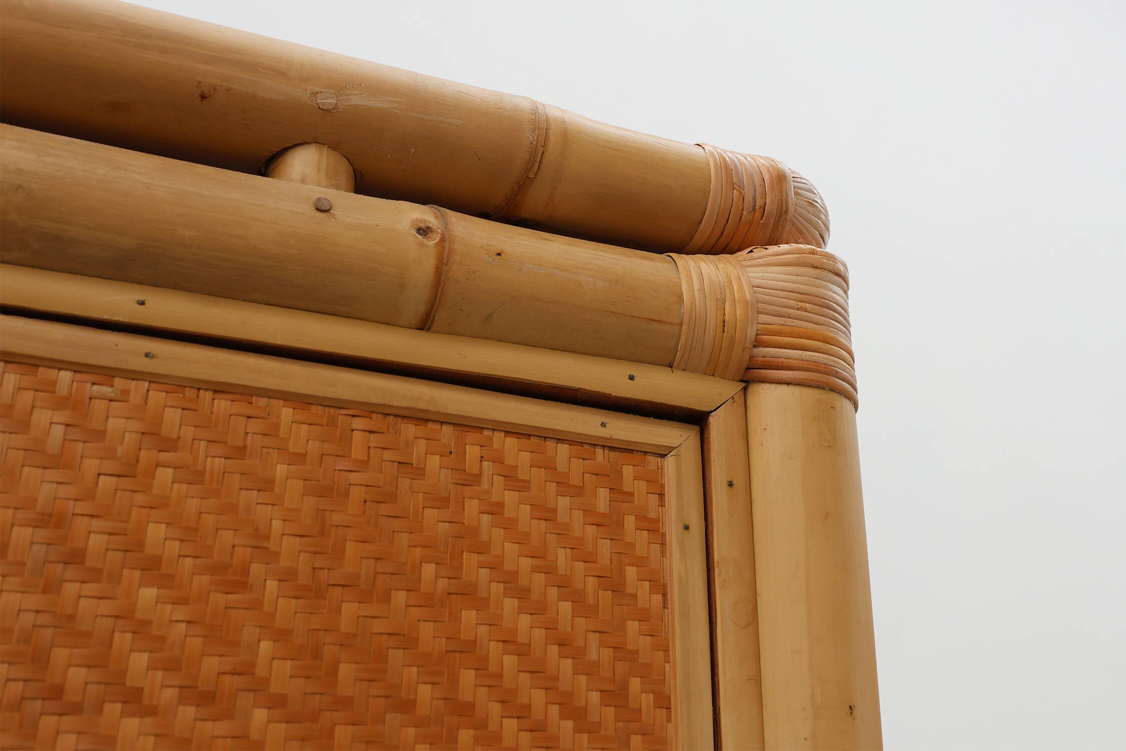 Mid-century bamboo and rattan wardrobe, Italy ca. 1960
