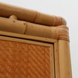 Armoire en bambou et rotin du milieu du siècle, Italie vers 1960