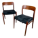 A beautiful pair of modern Scandinavian dining chairs in teak, model 75 by Niels Otto Møller.