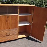 Rattan wardrobe/secretary Audoux & Minnet  style 1950