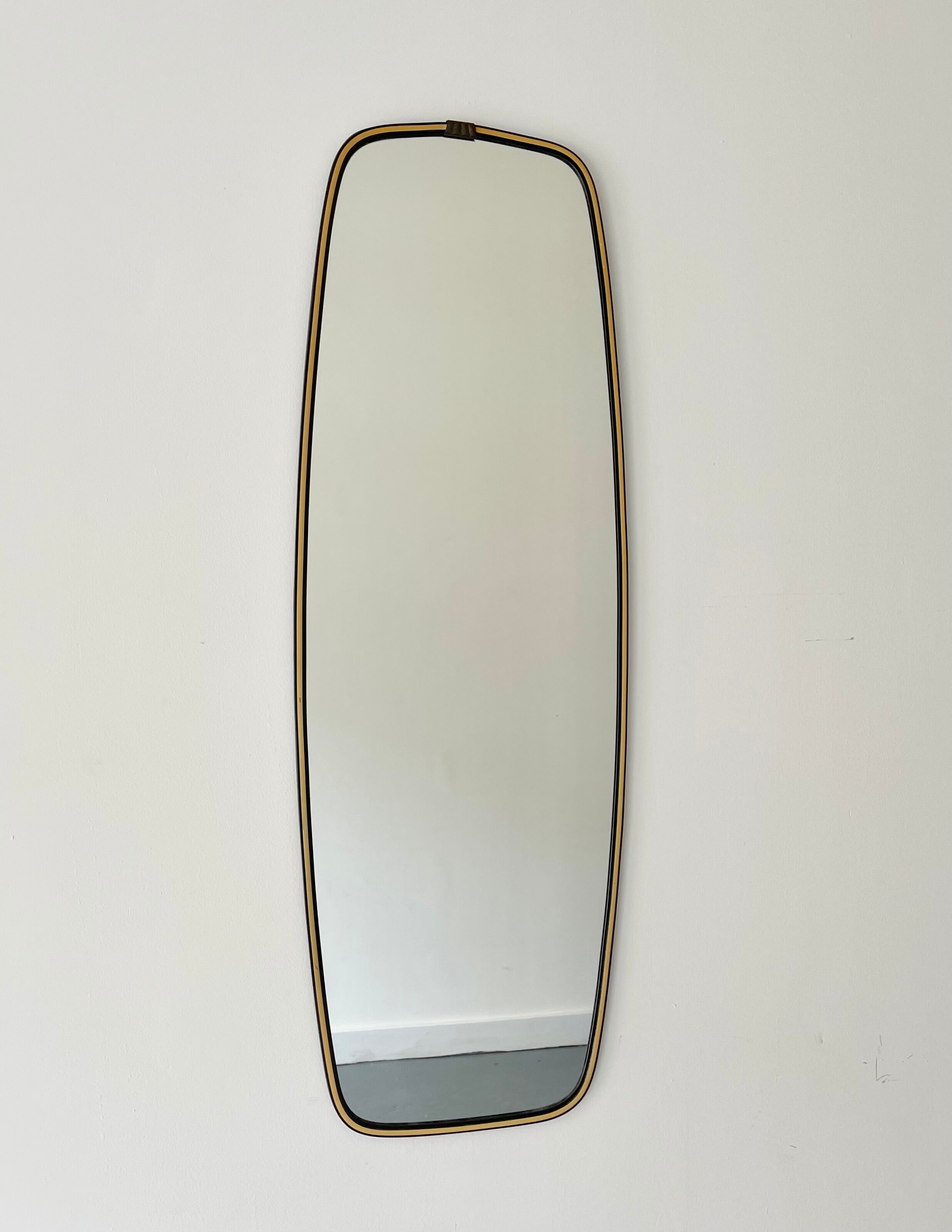 Vintage Wall Mirror with thin Black Frame