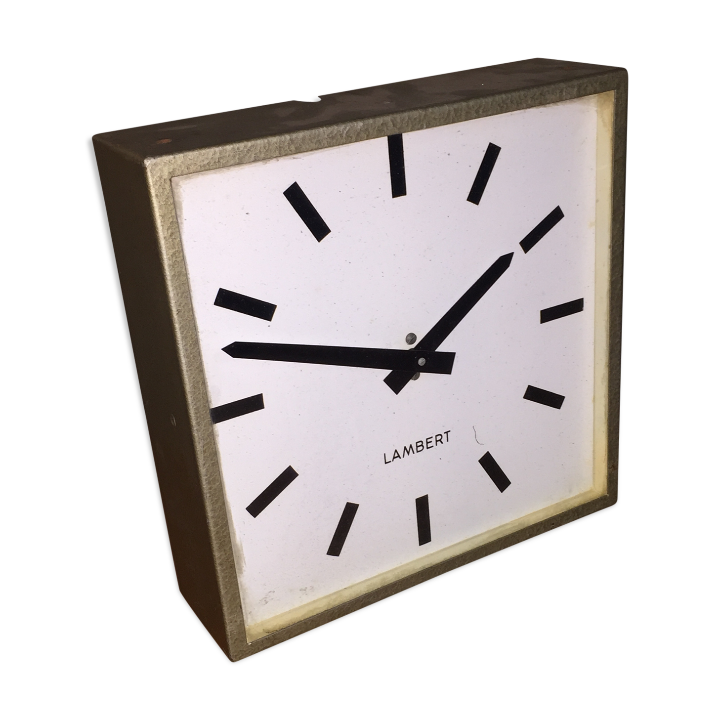 Industrial wall clock vintage 1960 Lambert brand