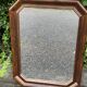 Vintage octagonal mirror in solid wood