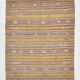 Warm Earth Tones Striped Turkish Kilim Rug, 135x168 Cm