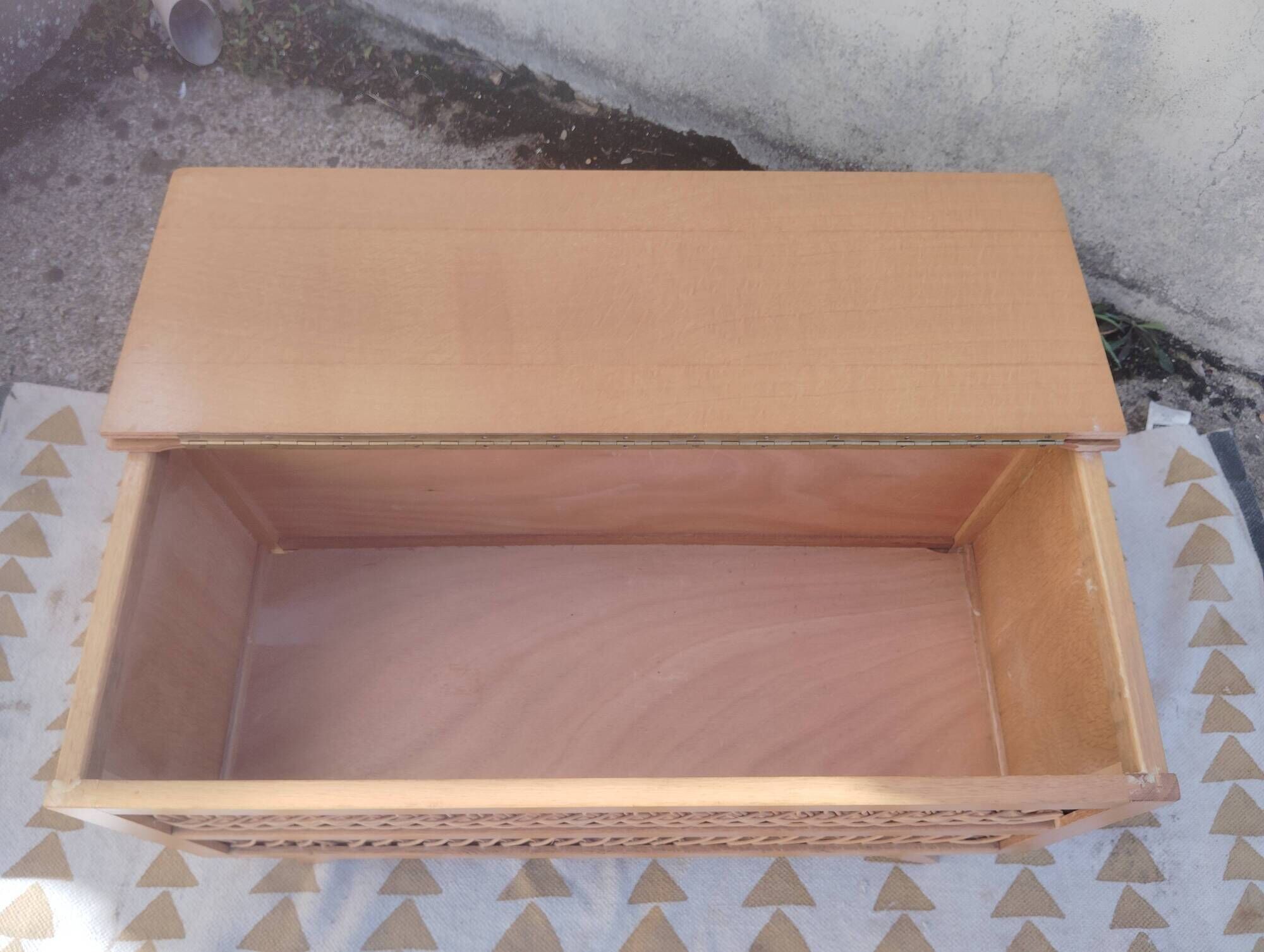 Vintage wicker toy chest