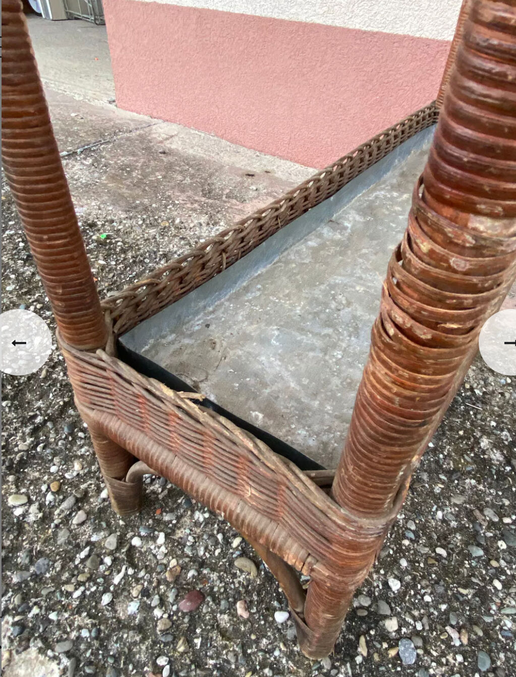 Vintage rattan planter