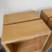 Paire tabourets ou chevets pin mobilier montagne 1950