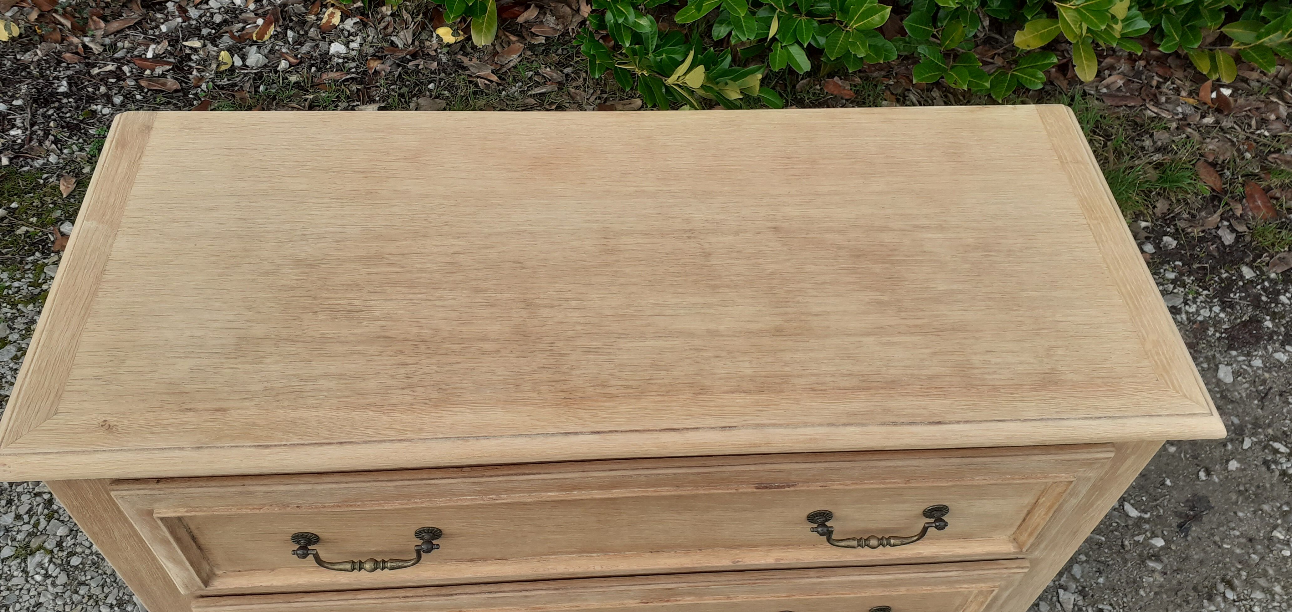 Chest of drawers 3 drawers solid oak raw wood