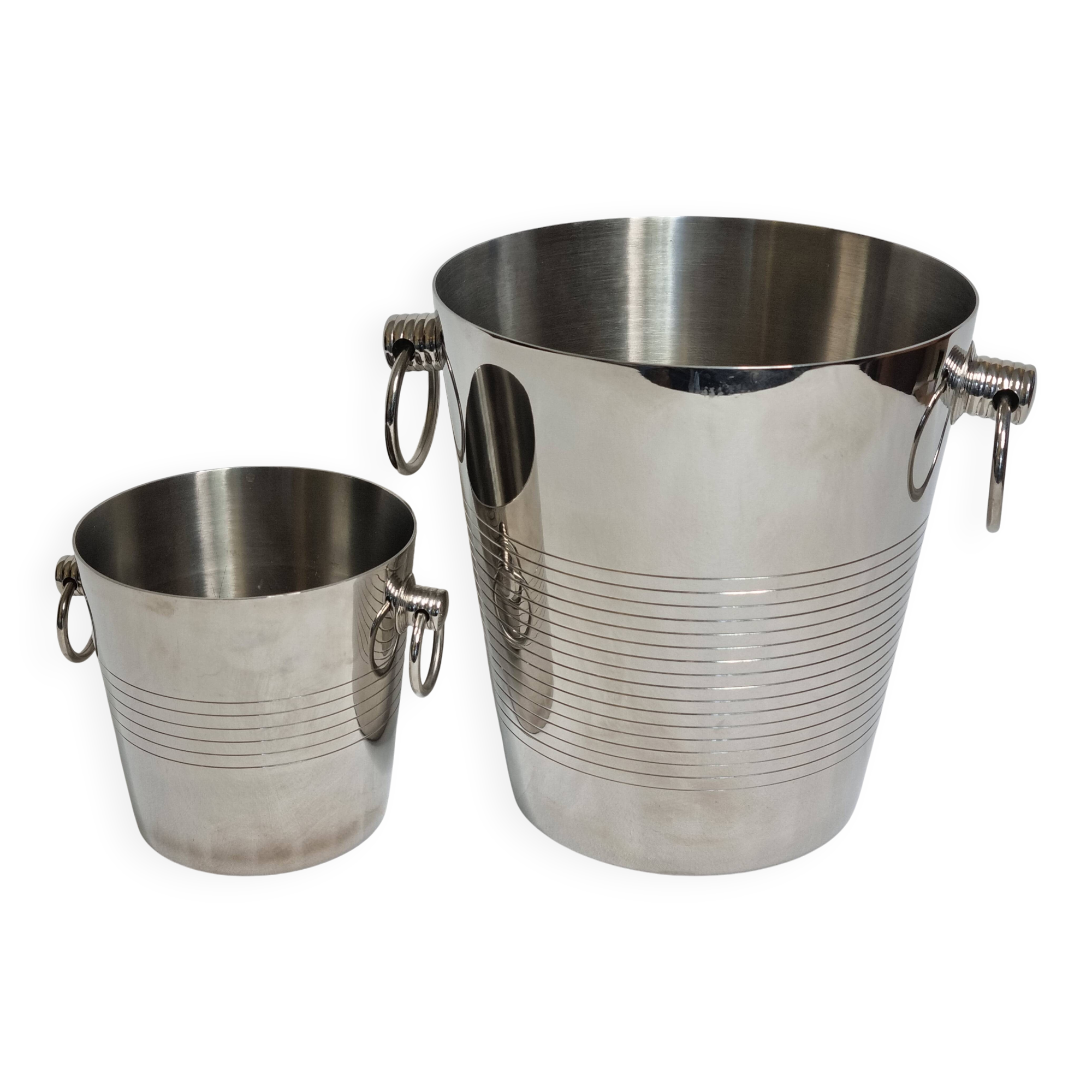 Letang Rémy stainless steel champagne cooler and ice bucket from the 80s
