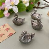 Set of 6 vintage placeholders in the shape of swans
