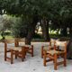 4 chaises en orme et en cuir maison regain