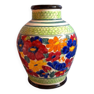 Vase fleuri Vallauris années 60