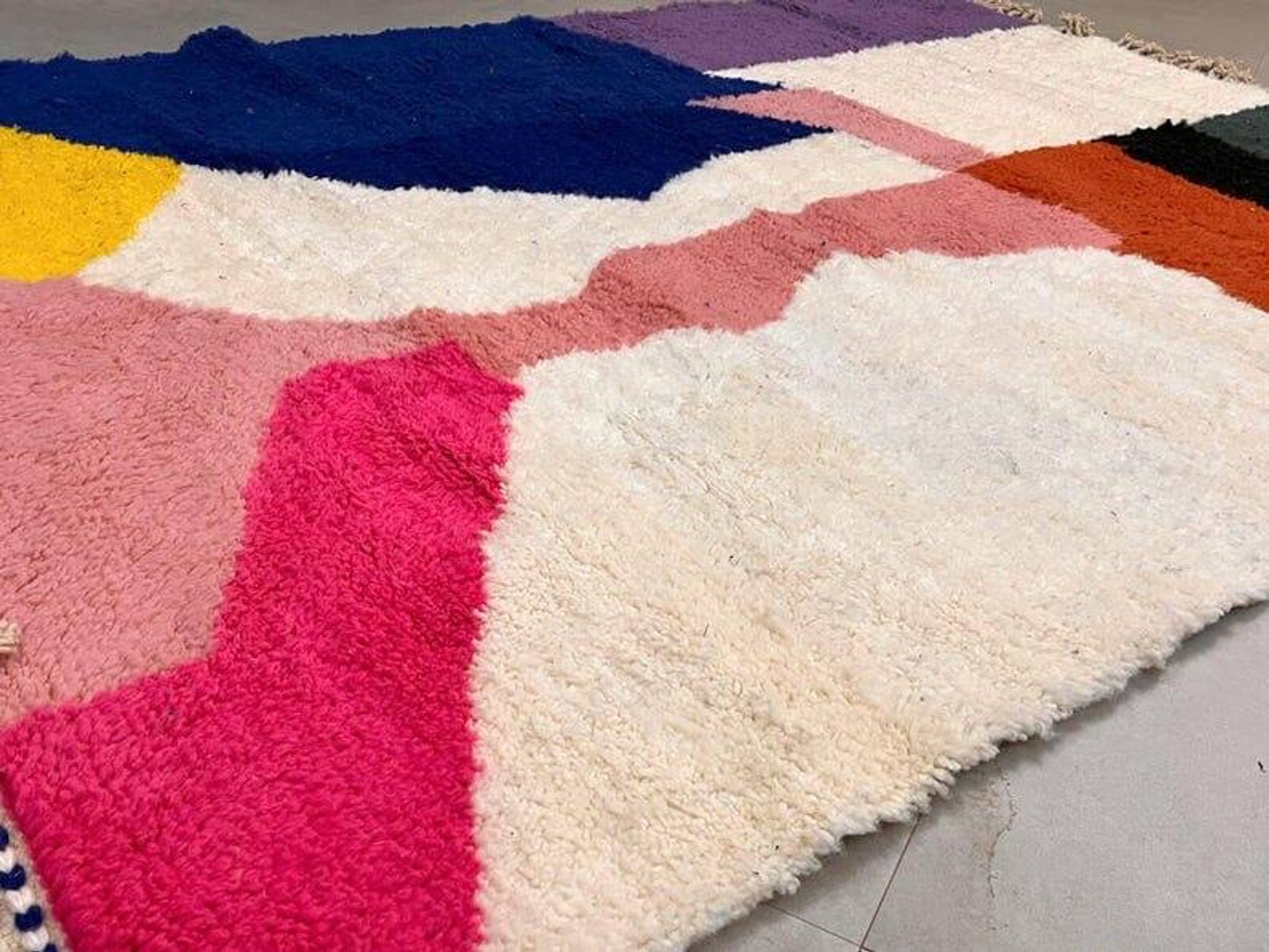 Tapis en laine pure fait main traditionnelle taille 1,5/2,5 m