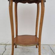 Selette pedestal side table Louis XV style with decorated marquetry and rosewood - 1900s