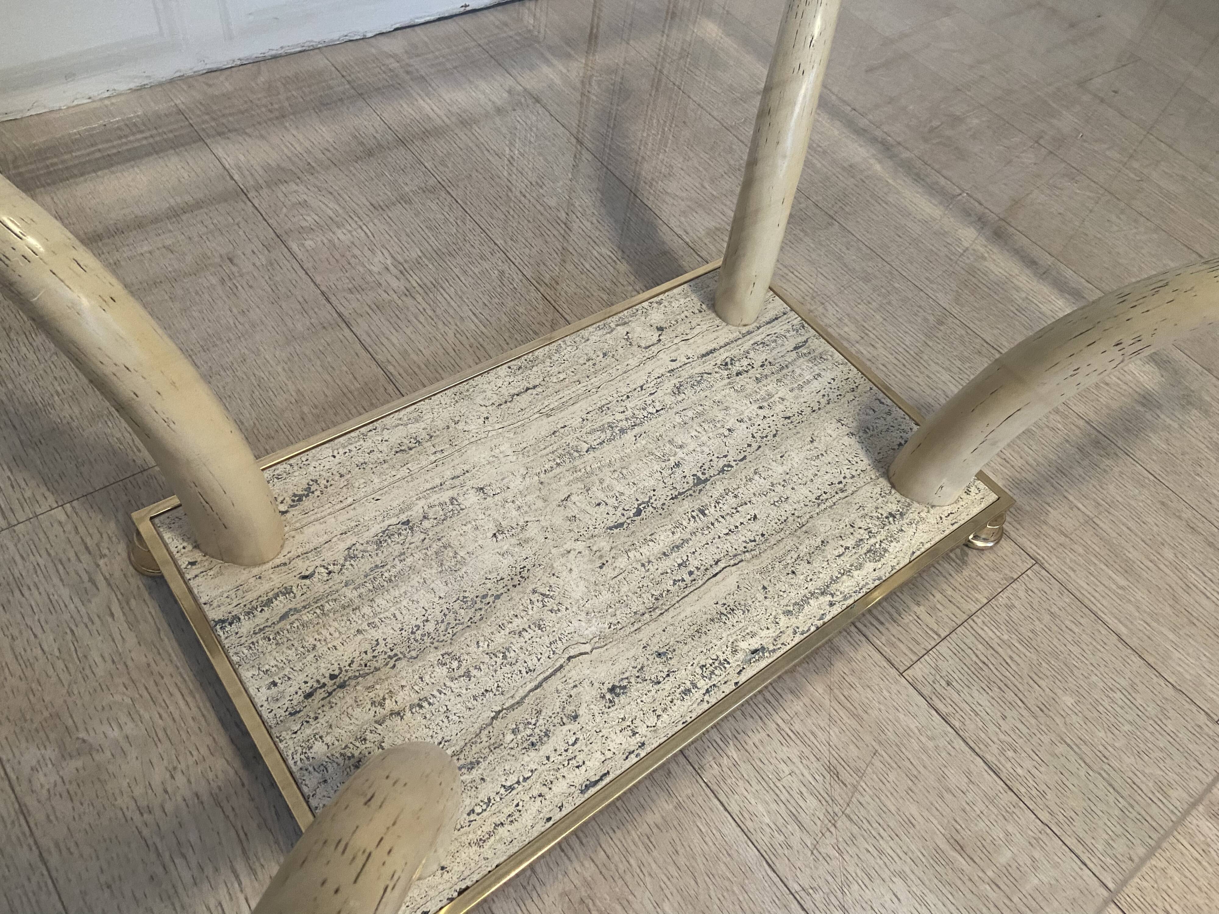 Table basse fausse défense d’éléphant, 1970s