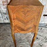 Antique Nightstand Louis XV Style Inlay Wood 3 Drawers Wine