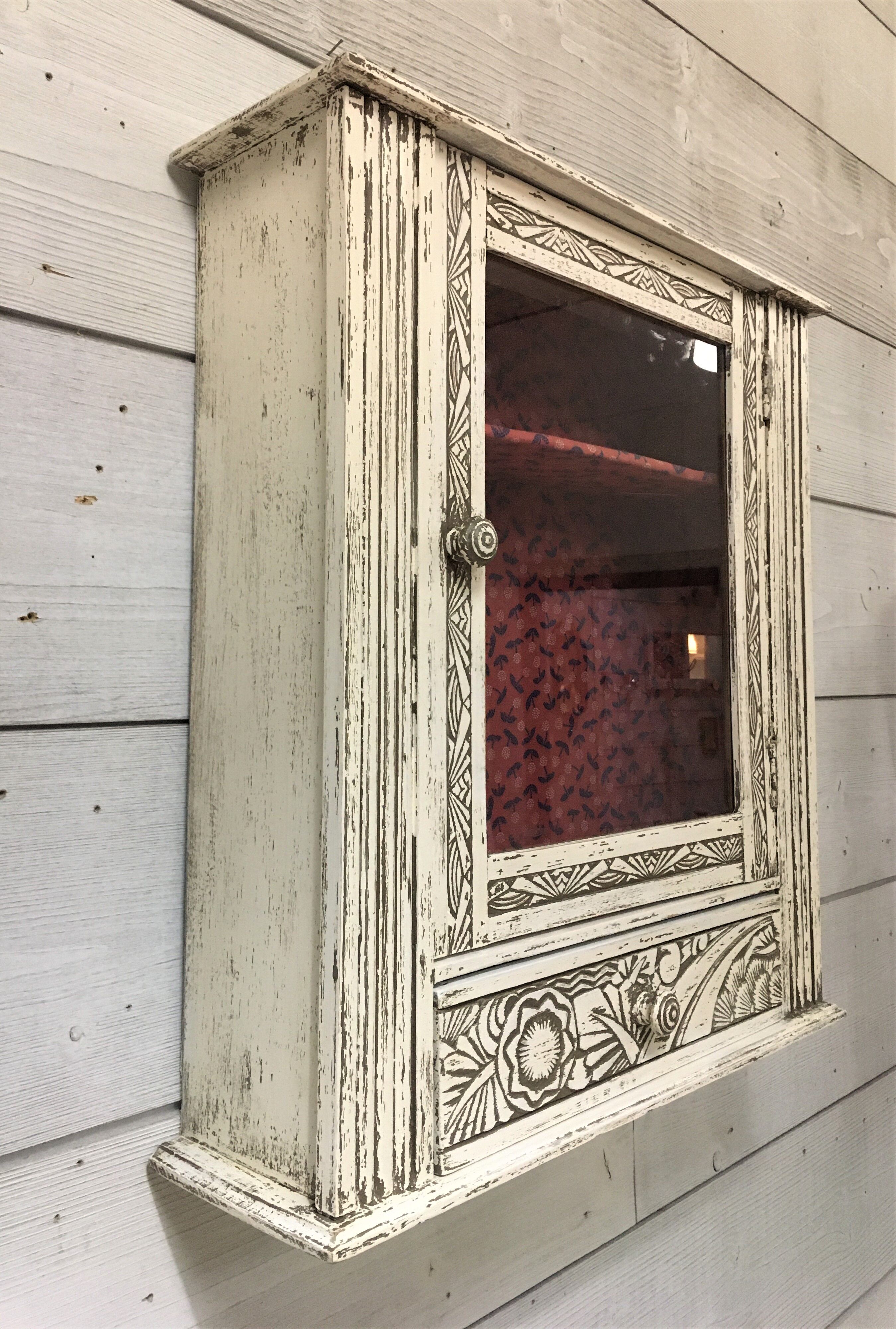 Patinated wall cabinet